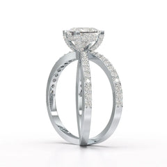 1.9 CT Princess Cut Butterfly Lab Diamond Ring