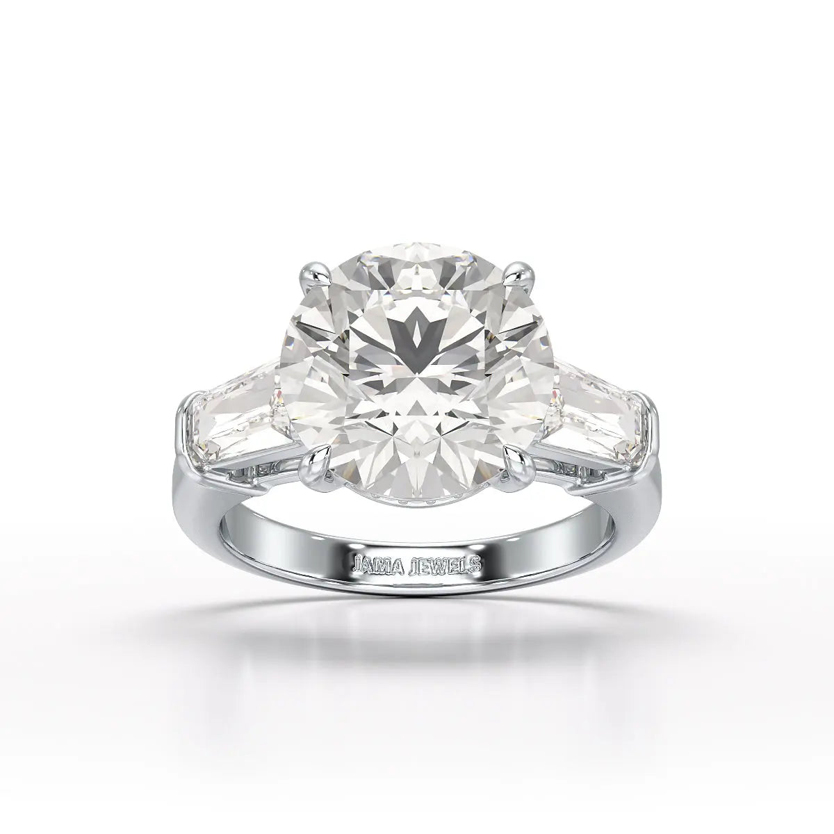 Three Stone Lab Diamond 2.74 CT Wedding Ring - Jama Jewels
