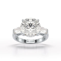 Three Stone Lab Diamond 2.74 CT Wedding Ring - Jama Jewels
