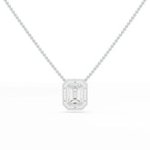 11.43 CT Emerald Cut Halo Lab Diamond Pendant