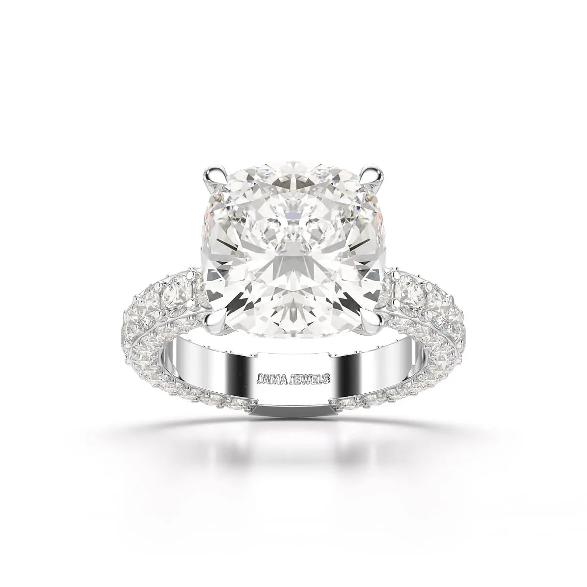 11 CT Lab Diamond Cushion Cut Ring Jama Jewels