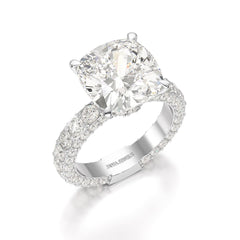11 CT Lab Diamond Cushion Cut Ring