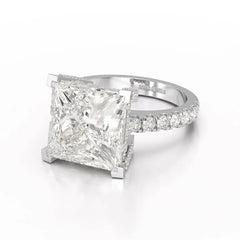 11.42 CT Lab Diamond Princess Cut Hidden Halo Ring Jama Jewels