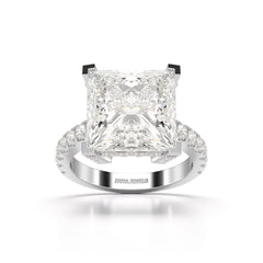 11.42 CT Lab Diamond Princess Cut Hidden Halo Ring Jama Jewels