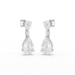 11.9 CT Pear Cut Lab Diamond Drop Earring