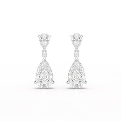 11.9 CT Pear Cut Lab Diamond Drop Earring