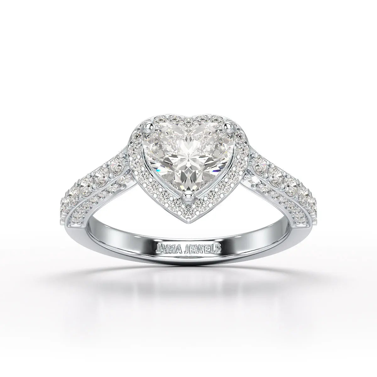 1.73 CT Heart Cut Lab Diamond Engagement Ring - Jama Jewels