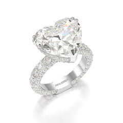 12.33 CT Hidden Halo Lab Diamond Heart Cut Ring