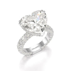 12.33 CT Hidden Halo Lab Diamond Heart Cut Ring Jama Jewels