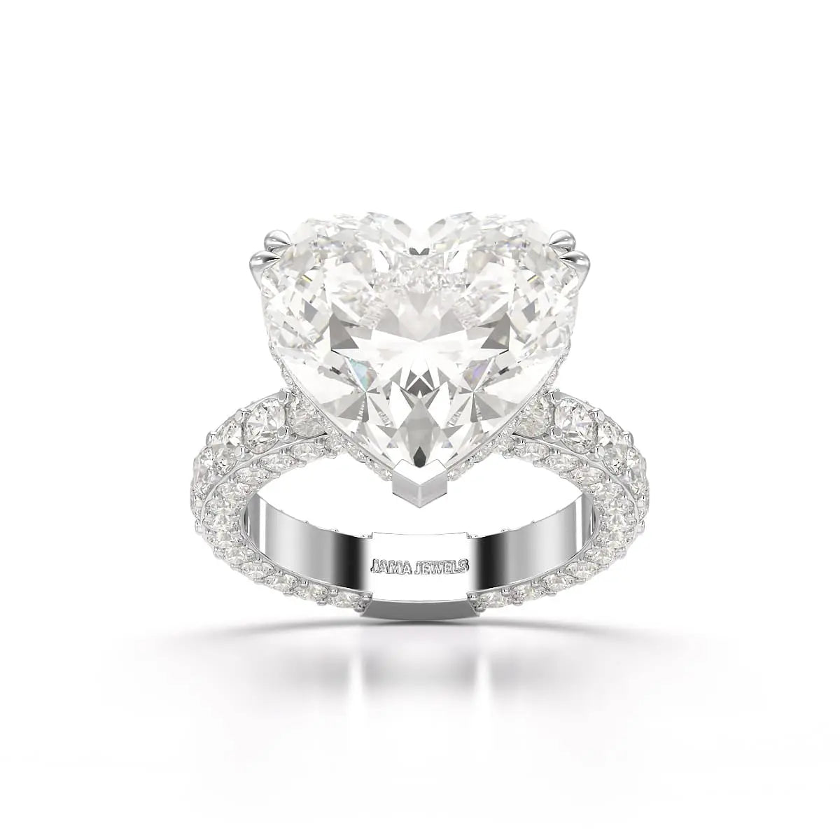 12.33 CT Hidden Halo Lab Diamond Heart Cut Ring Jama Jewels