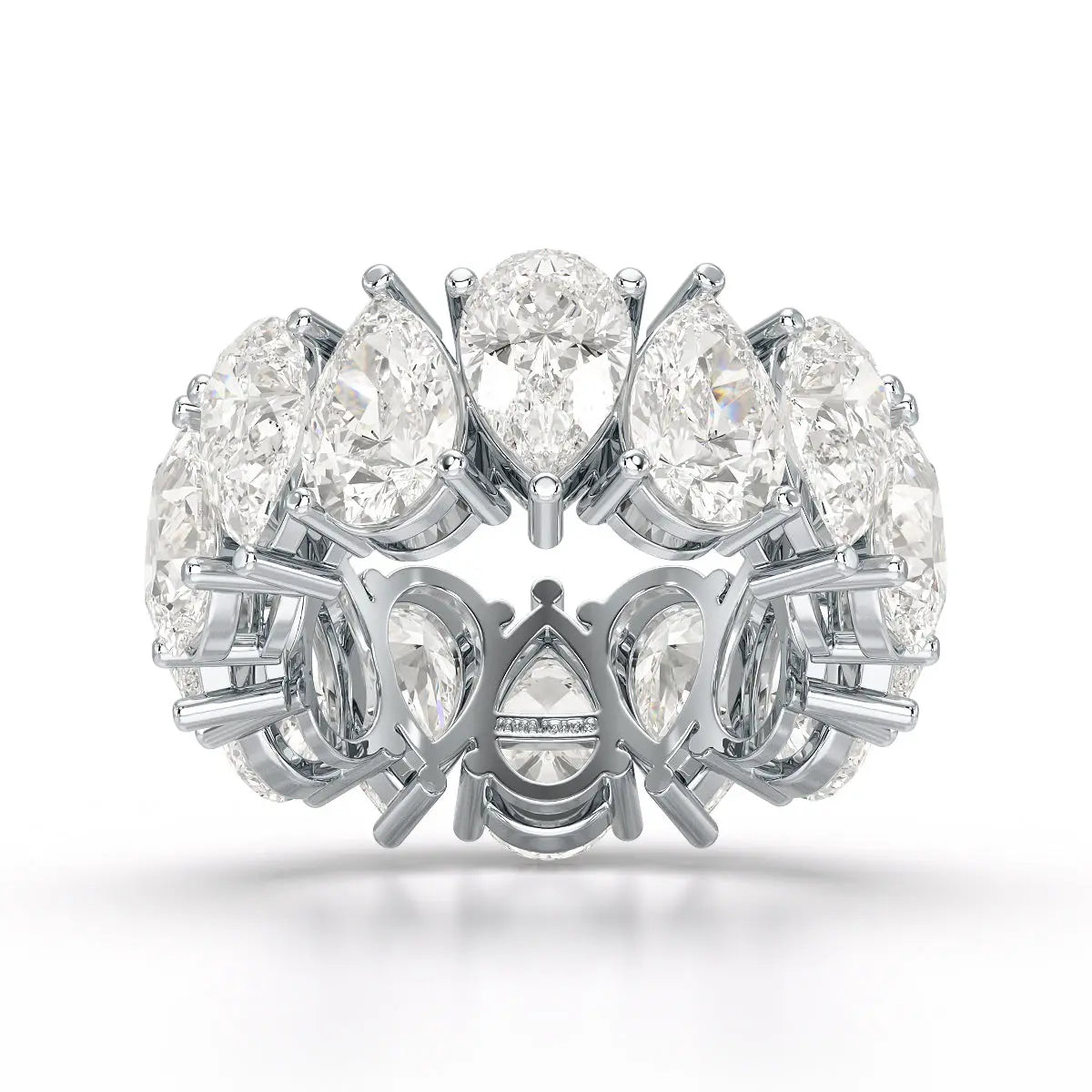 13.3 CT Pear Cut Full Eternity Lab Diamond Ring Jama Jewels