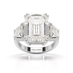 13.49 CT Emerald Cut Lab Diamond Ring