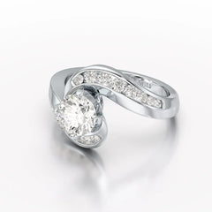 Lab Diamond Twist Design 1.61 CT Engagement Ring - Jama Jewels