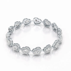 17.4 CT Heart Shaped Lab Diamond Bracelet