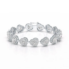 17.4 CT Heart Shaped Lab Diamond Bracelet