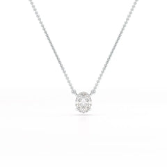 1 CT Oval Lab Grown Diamond Solitaire Pendant