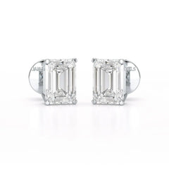 1 Ct Emerald Pair Solitaire Lab Diamond Earrings