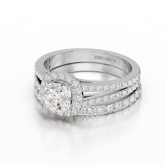 2.12 CT Cushion Cut Halo Lab Diamond Ring
