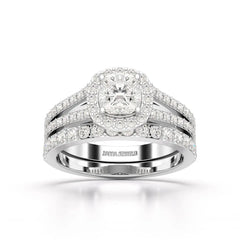 2.12 CT Cushion Cut Halo Lab Diamond Ring