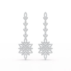 2.15 CT Lab Diamond Dangle Wedding Earring