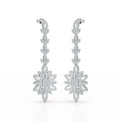 2.15 CT Lab Diamond Dangle Wedding Earring