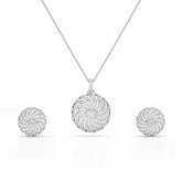 2.33 CT Round Cut Lab Diamond Earring and Pendant Set
