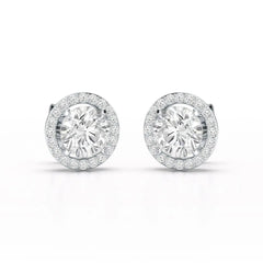 2.36 CT Round Cut Halo Lab Diamond Earring