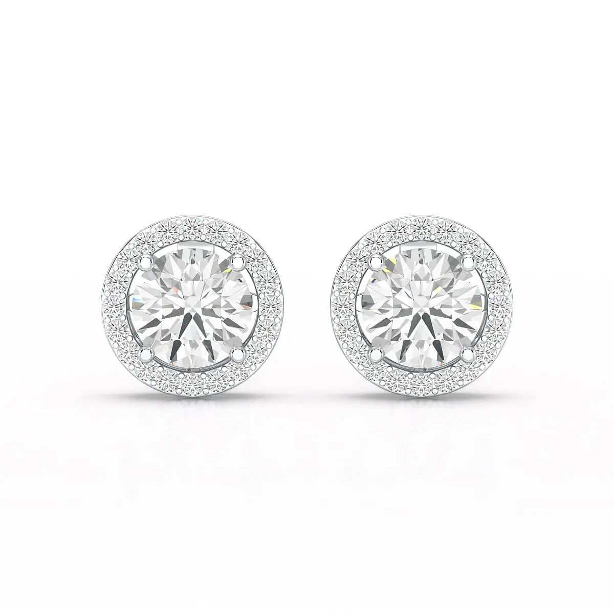 2.36 CT Round Cut Halo Lab Diamond Earring