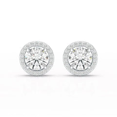 2.36 CT Round Cut Halo Lab Diamond Earring