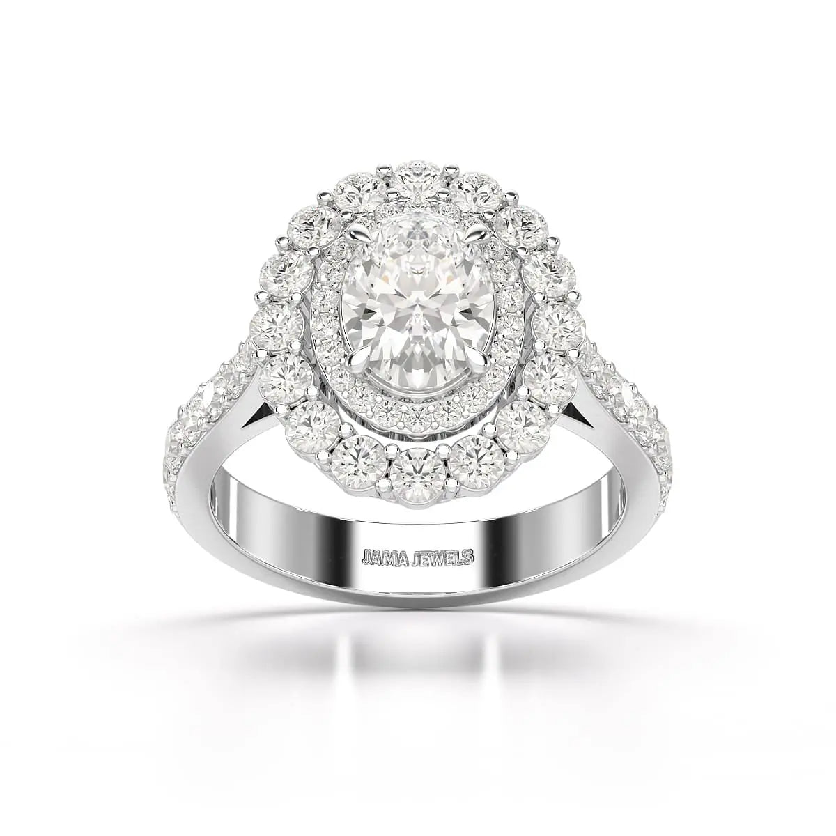 2.39 CT Lab Diamond Oval Cut Halo Engagement Ring