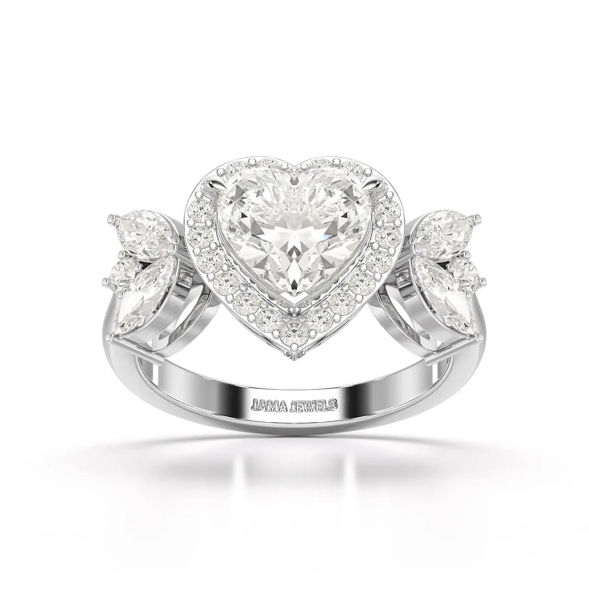 2.41 CT Lab Diamond Heart Cut Halo Ring