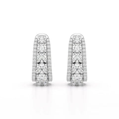 2.71 CT Lab Diamond Round Cut Hoop Earrings Jama Jewels