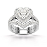 2.7 CT Lab Diamond Heart Shaped Halo Ring Jama Jewels