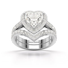 2.7 CT Lab Diamond Heart Shaped Halo Ring