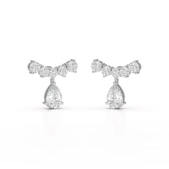 3.58 CT Lab Diamond Pear Cut Drop Earrings Jama Jewels