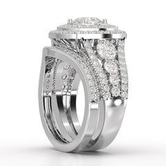 2.9 CT Round Cut Halo Lab Diamond Ring