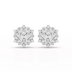 2.94 CT Lab Diamond Halo Cushion Earring Jama Jewels