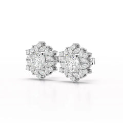 2.94 CT Lab Diamond Halo Cushion Earring Jama Jewels