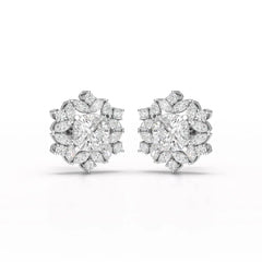 2.94 CT Lab Diamond Halo Cushion Earring Jama Jewels