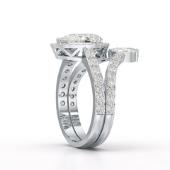 3 CT Marquise and Pear Cut Double Layer Lab Diamond Ring