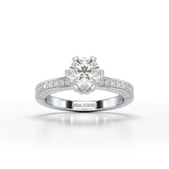 Round Lab Diamond 1.65 CT Simple Wedding Ring - Jama Jewels