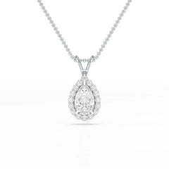 2 CT Halo Lab diamond Pear Cut Pendant