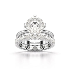 3.27 CT Round Cut Lab Diamond Hidden Halo Ring Jama Jewels
