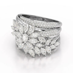 3.58 CT Lab Diamond Layered Ring Jama Jewels
