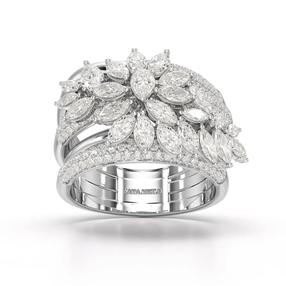 3.58 CT Lab Diamond Layered Ring Jama Jewels