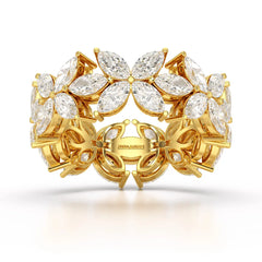 3.5 CT Marquise Cut Flower Shape Lab Diamond Ring Jama Jewels