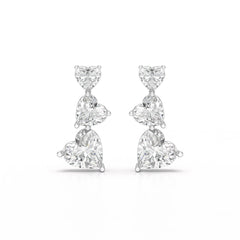 3.5 CT Lab Diamond Heart Cut Earrings