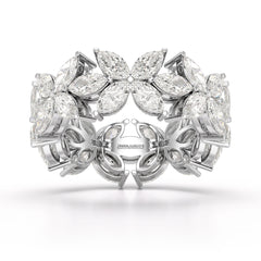 3.5 CT Marquise Cut Flower Shape Lab Diamond Ring