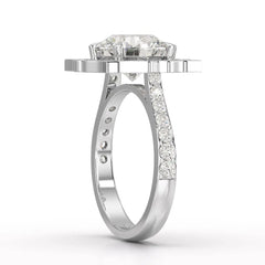 3.65 CT Lab Diamond Halo Round Cut Flower Ring Jama Jewels