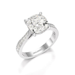 3.78 CT Lab Diamond Cushion Cut Solitaire Ring